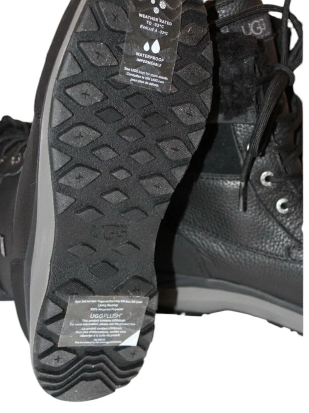 New UGG Adirondack shearling leather black boot
